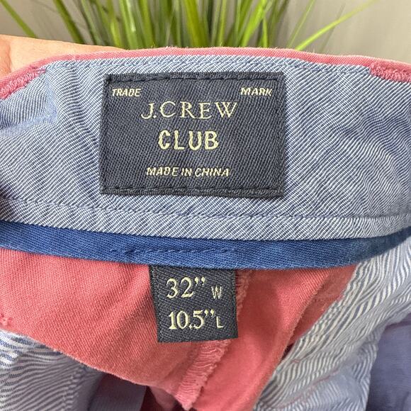J.Crew Club Men's 10.5" Washed Red Cotton Flat Front Shorts SZ 32 Preppy‎ Summer - Picture 3 of 7